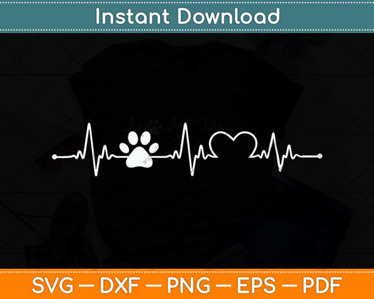 Print Heartbeat Dogs and Cats Lovers Svg Png Dxf Digital Cutting File