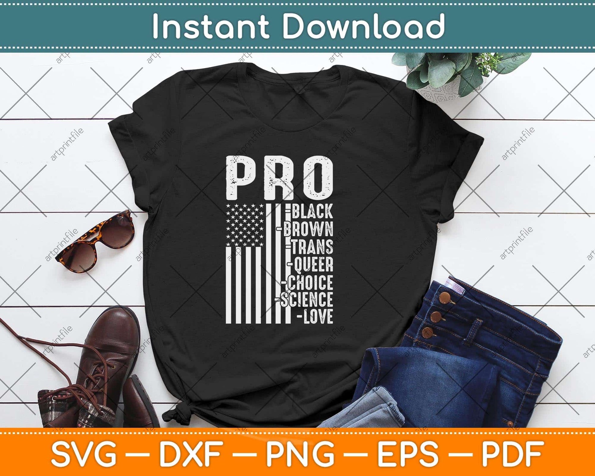 Pro-Black Pro-choice Pro-Love Pro-queer - Resist Hate Svg Png Dxf Cutting File