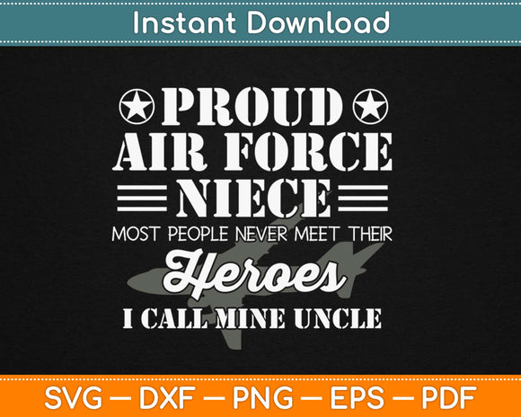 Proud Air Force Niece Military Svg Design Cricut Printable Cutting Files