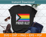 Proud Ally Pride Month LGBTQ Black Pride Flag Funny Svg Png Dxf Digital Cutting File