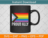 Proud Ally Pride Month LGBTQ Black Pride Flag Funny Svg Png Dxf Digital Cutting File