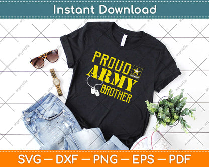 Proud Army Brother Military Svg Design Cricut Printable Cutting Files