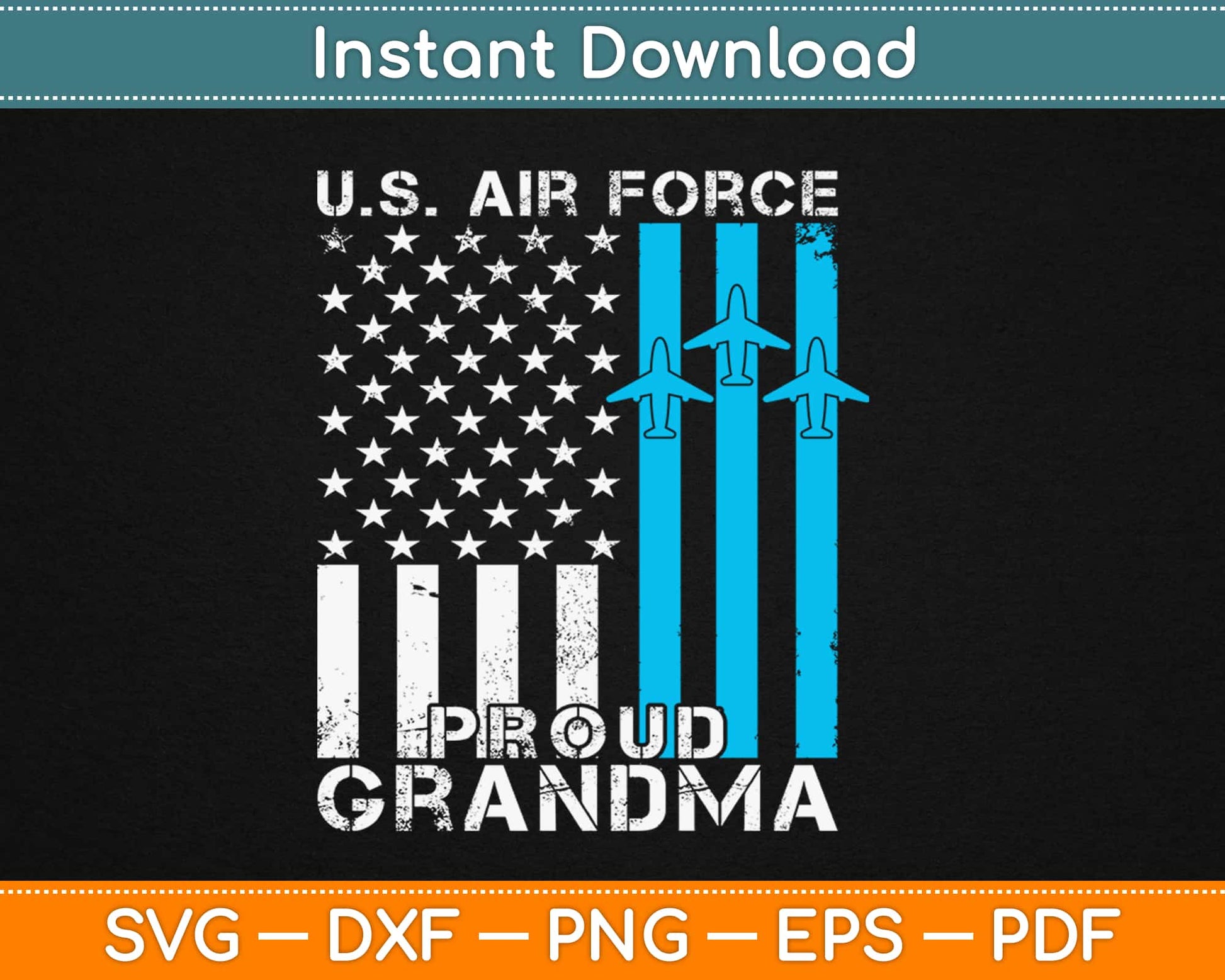 Proud Grandma US Air Force Svg Design Cricut Printable Cutting Files