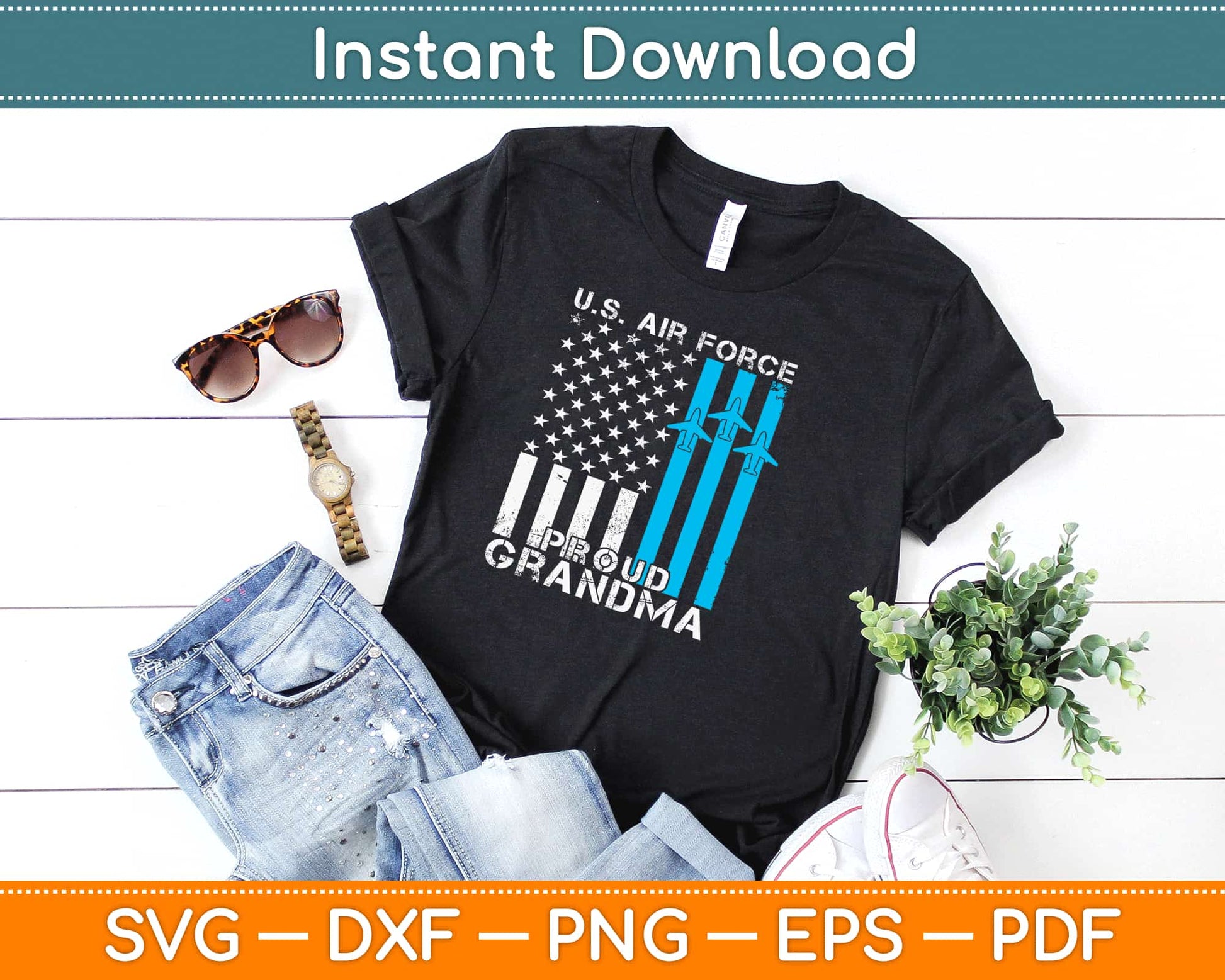 Proud Grandma US Air Force Svg Design Cricut Printable Cutting Files