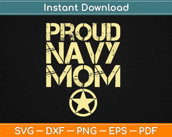 Proud Navy Mom Svg Design Cricut Printable Cutting Files