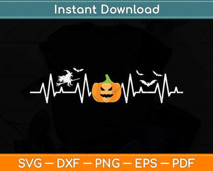 Pumpkin Heartbeat Halloween Svg Png Dxf Digital Cutting File