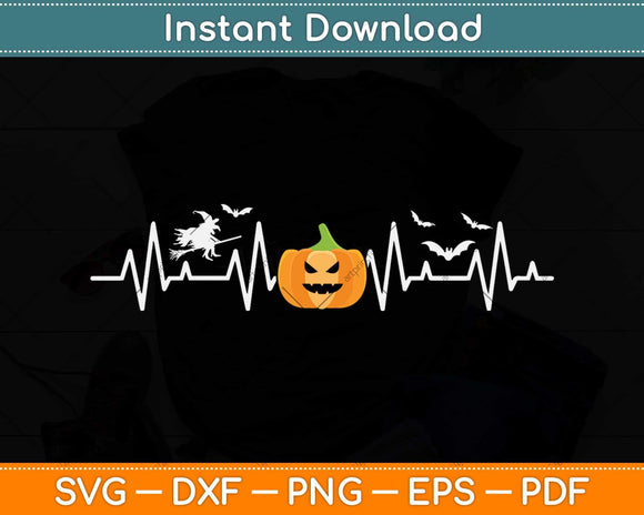 Pumpkin Heartbeat Halloween Svg Png Dxf Digital Cutting File