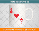 Queen Of Hearts Playing Card Halloween Svg Png Dxf Digital Cutting File