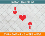 Queen Of Hearts Playing Card Halloween Svg Png Dxf Digital Cutting File