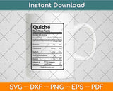 Quiche Nutrition Facts Thanksgiving Svg Png Dxf Digital Cutting File