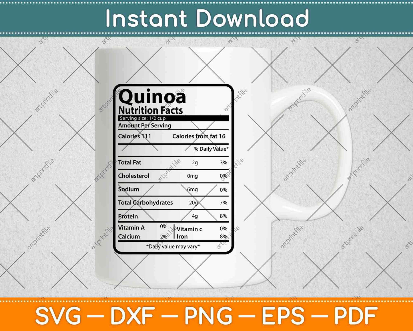 Quinoa Nutrition Facts Thanksgiving Svg Png Dxf Digital Cutting File