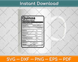 Quinoa Nutrition Facts Thanksgiving Svg Png Dxf Digital Cutting File