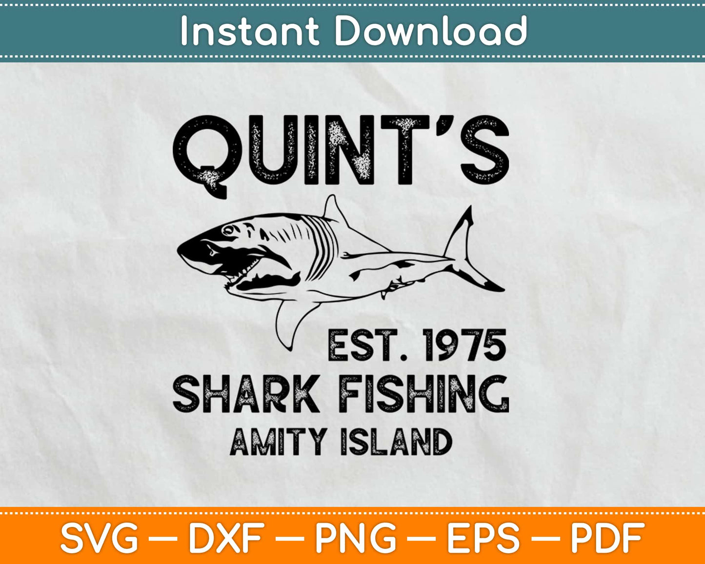 Quint's Shark Fishing Svg Design Cricut Printable Cutting Files