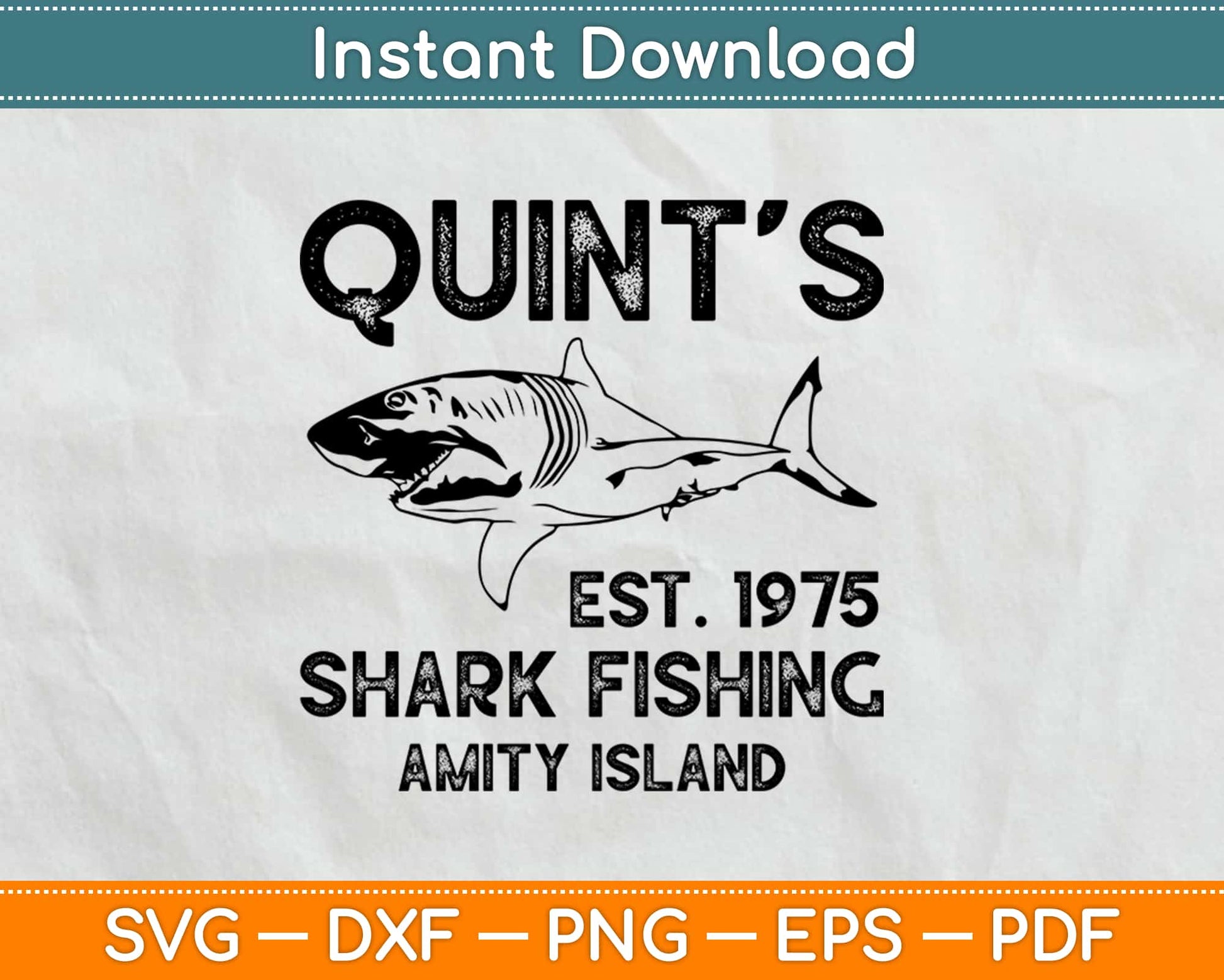 Quint's Shark Fishing Svg Design Cricut Printable Cutting Files