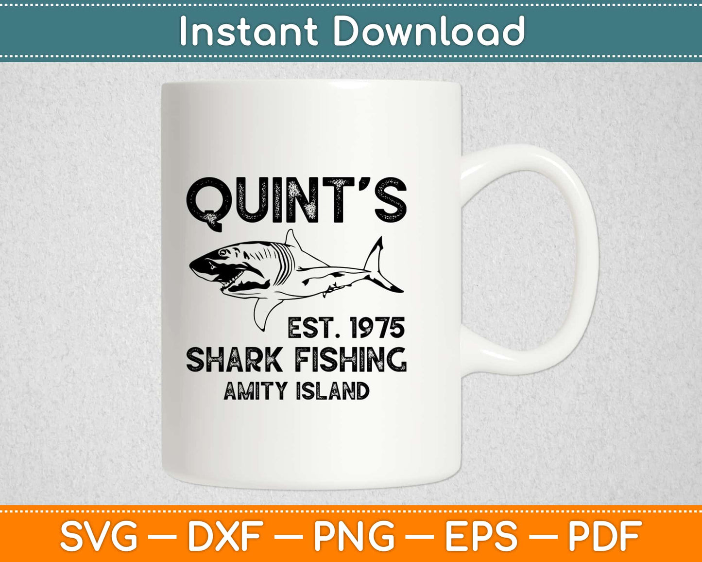 Quint's Shark Fishing Svg Design Cricut Printable Cutting Files