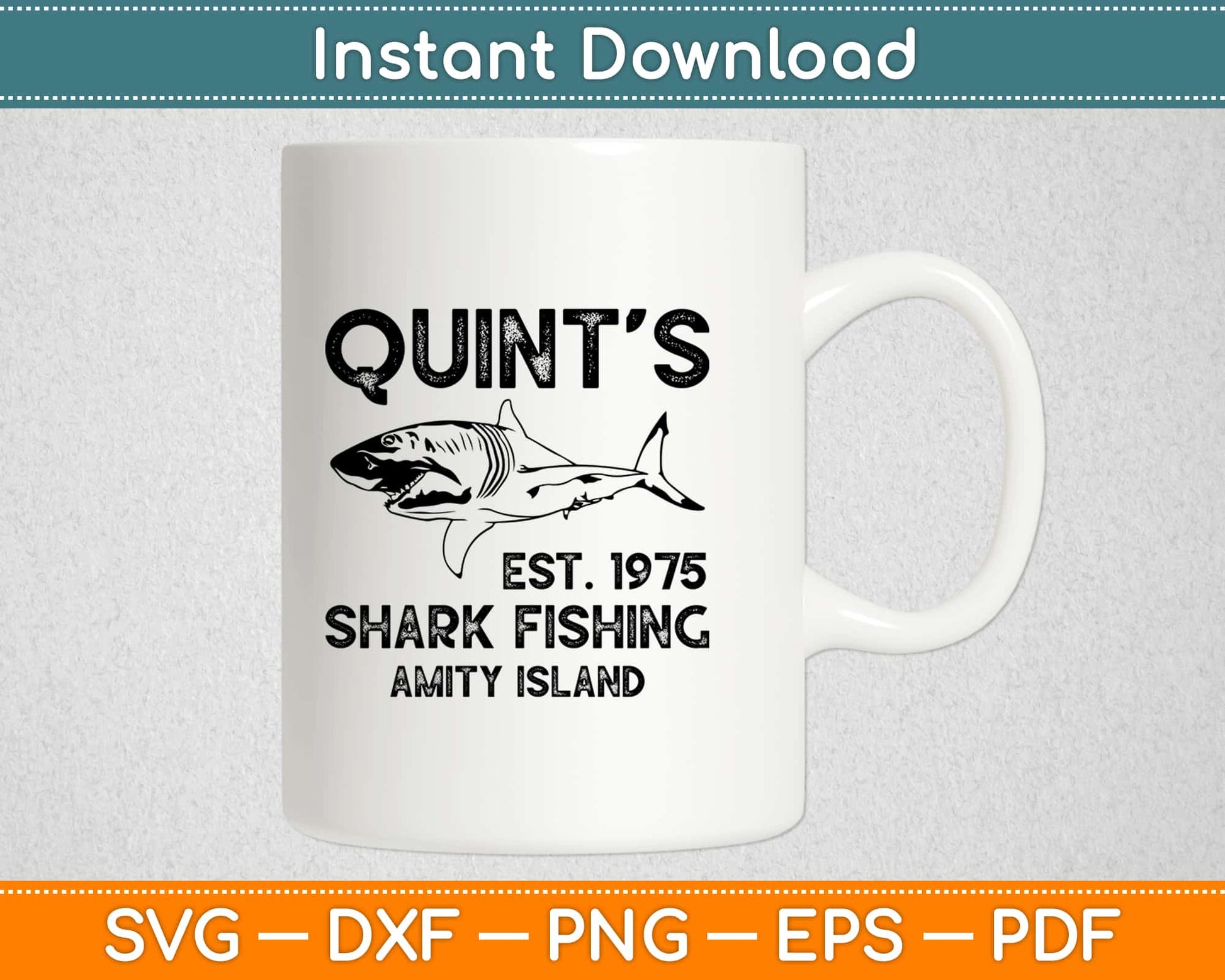 Quint's Shark Fishing Svg Design Cricut Printable Cutting Files