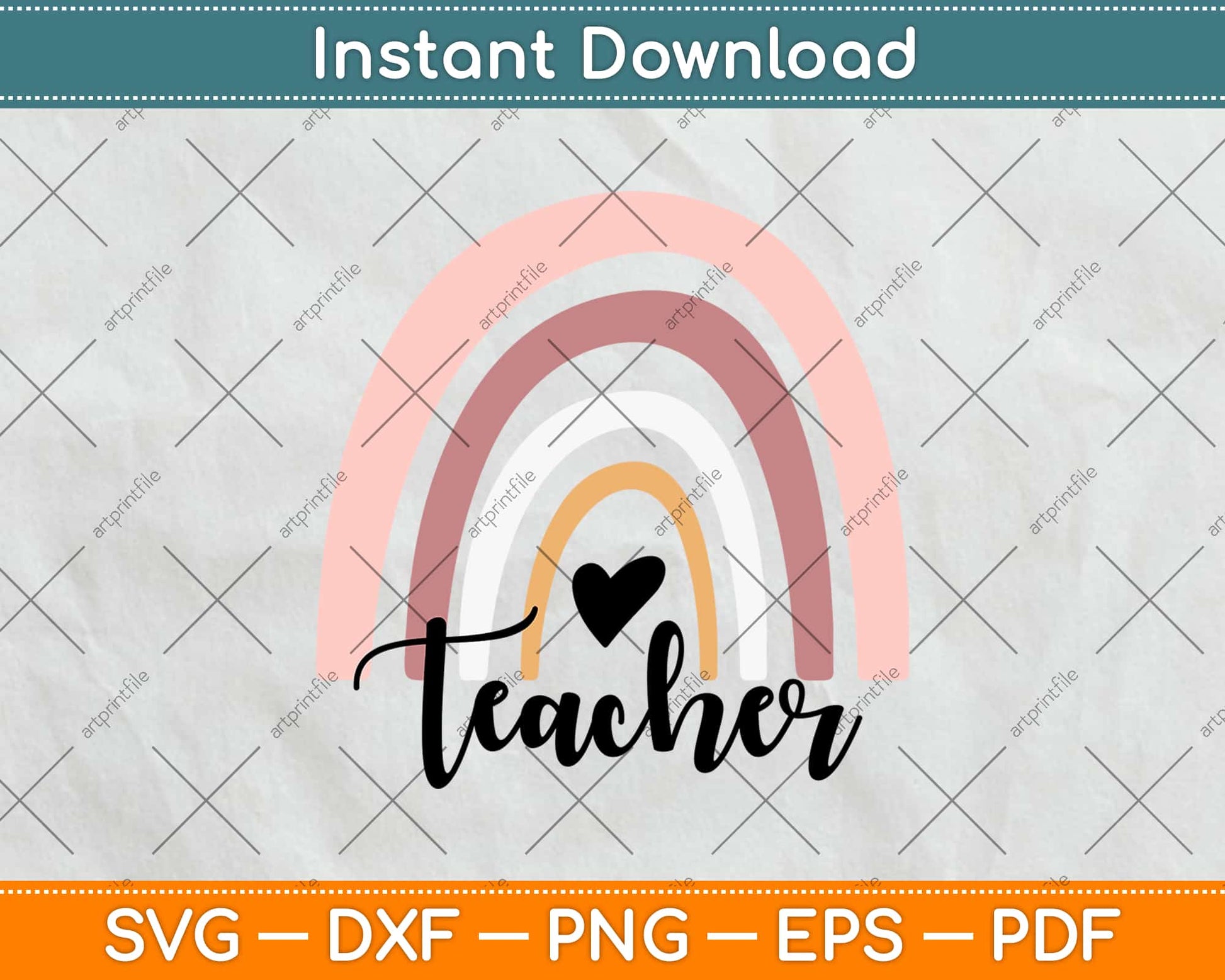 Rainbow Teacher Svg Design Cricut Printable Cutting Files