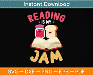 Reading is my jam - Halloween Librarian Library Read Teacher Svg Png Dxf Cutting File