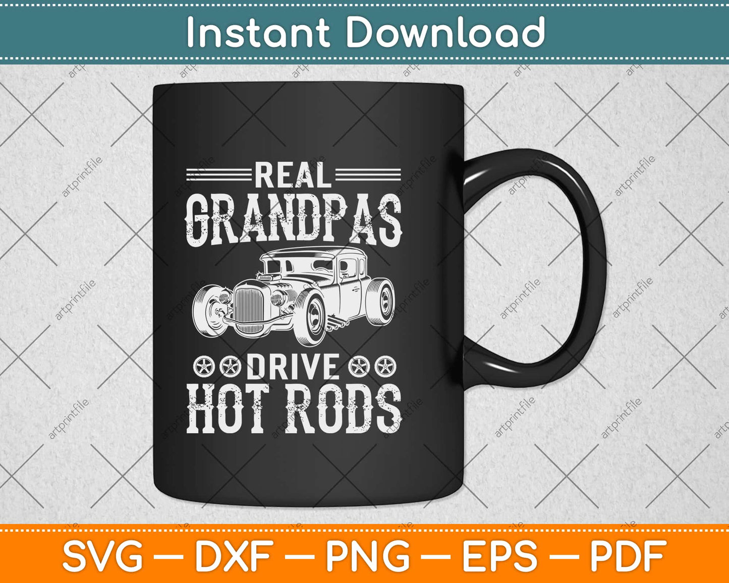 Real Grandpas Drive Hot Rods Funny Fathers Day Svg Design