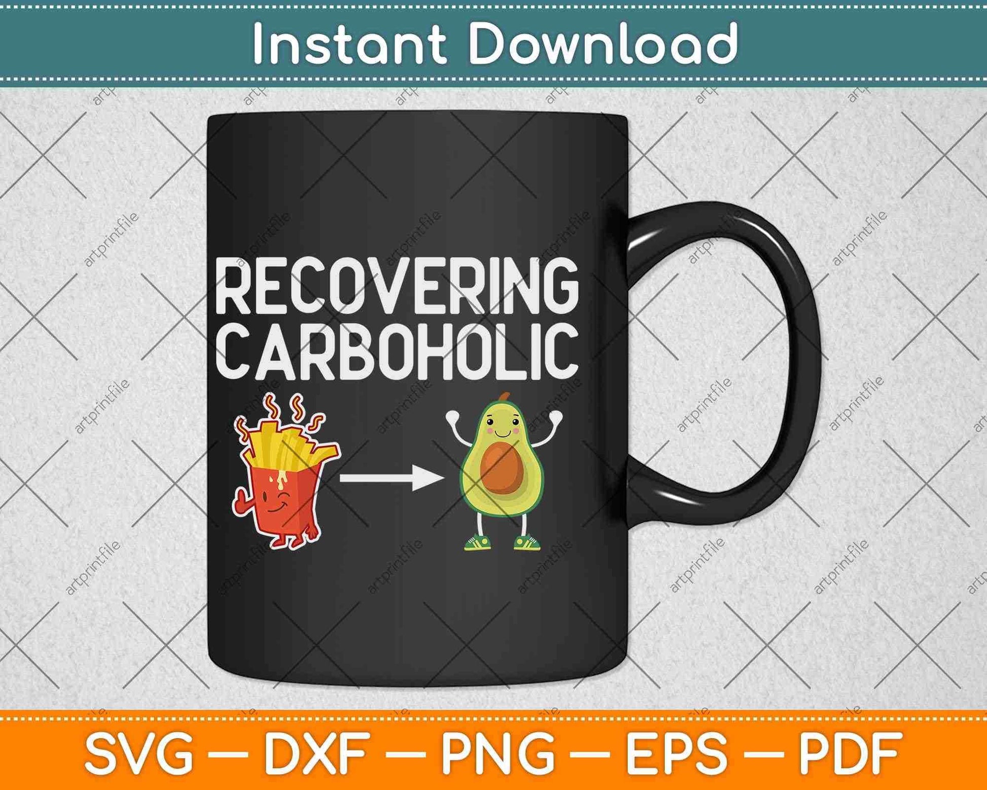 Recovering Carboholic Keto Ketogenic Diet Svg Design Cricut Printable Cutting File