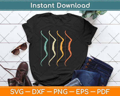 Recurve Bow Vintage Hunting Retro Archery Svg Png Dxf Digital Cutting File