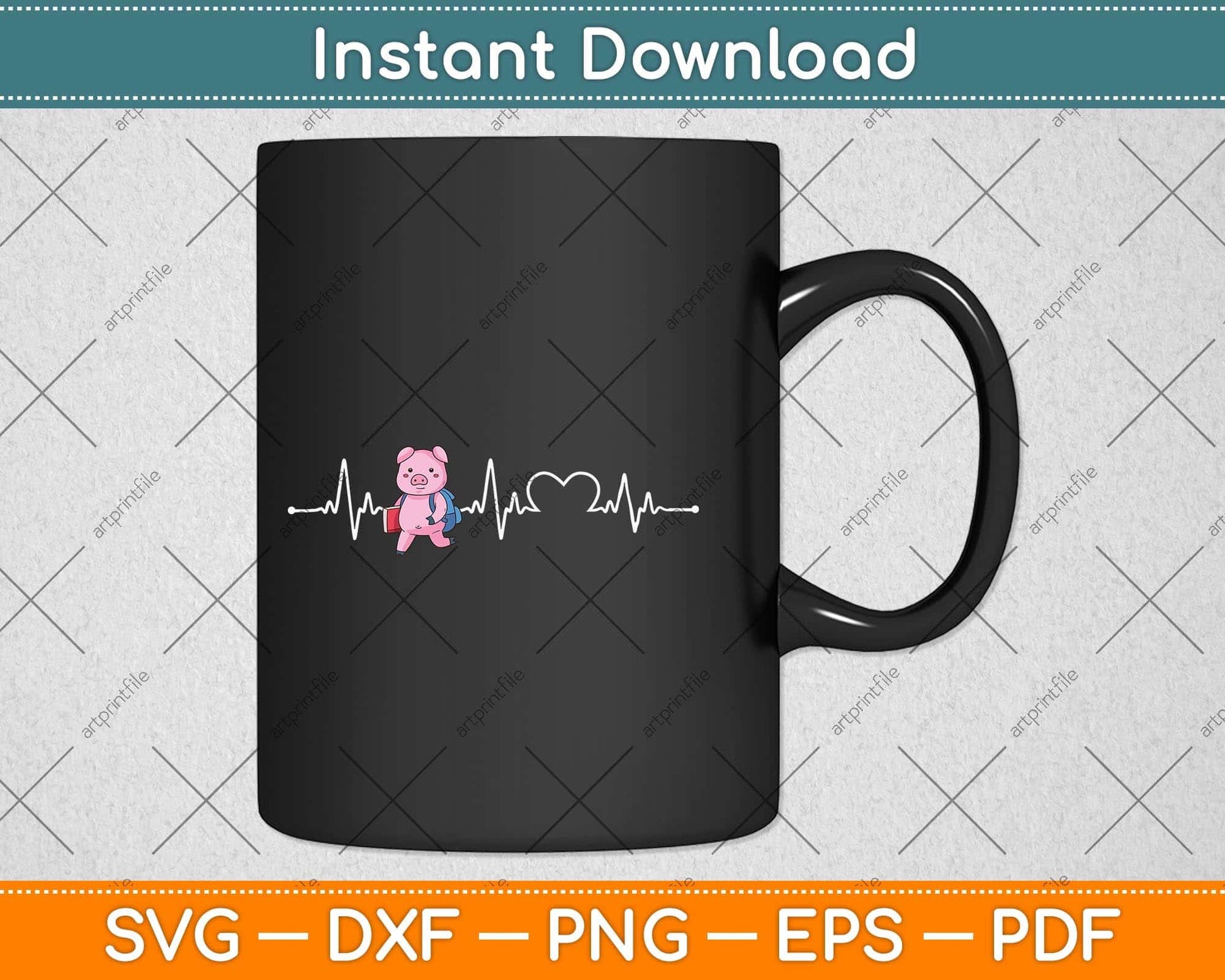 Red Panda Heartbeat Funny Love Animal Svg Png Dxf Digital Cutting File
