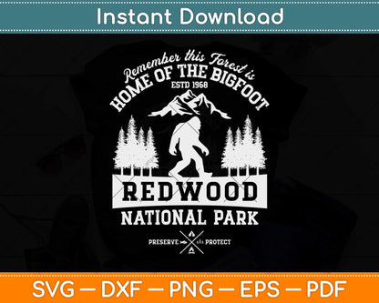 Redwood National Park Gift Vintage California Bigfoot Svg Png Dxf Digital Cutting File
