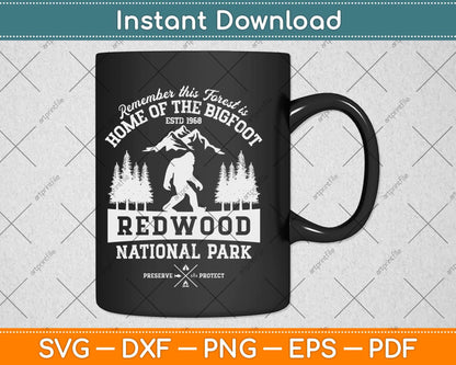 Redwood National Park Gift Vintage California Bigfoot Svg Png Dxf Digital Cutting File