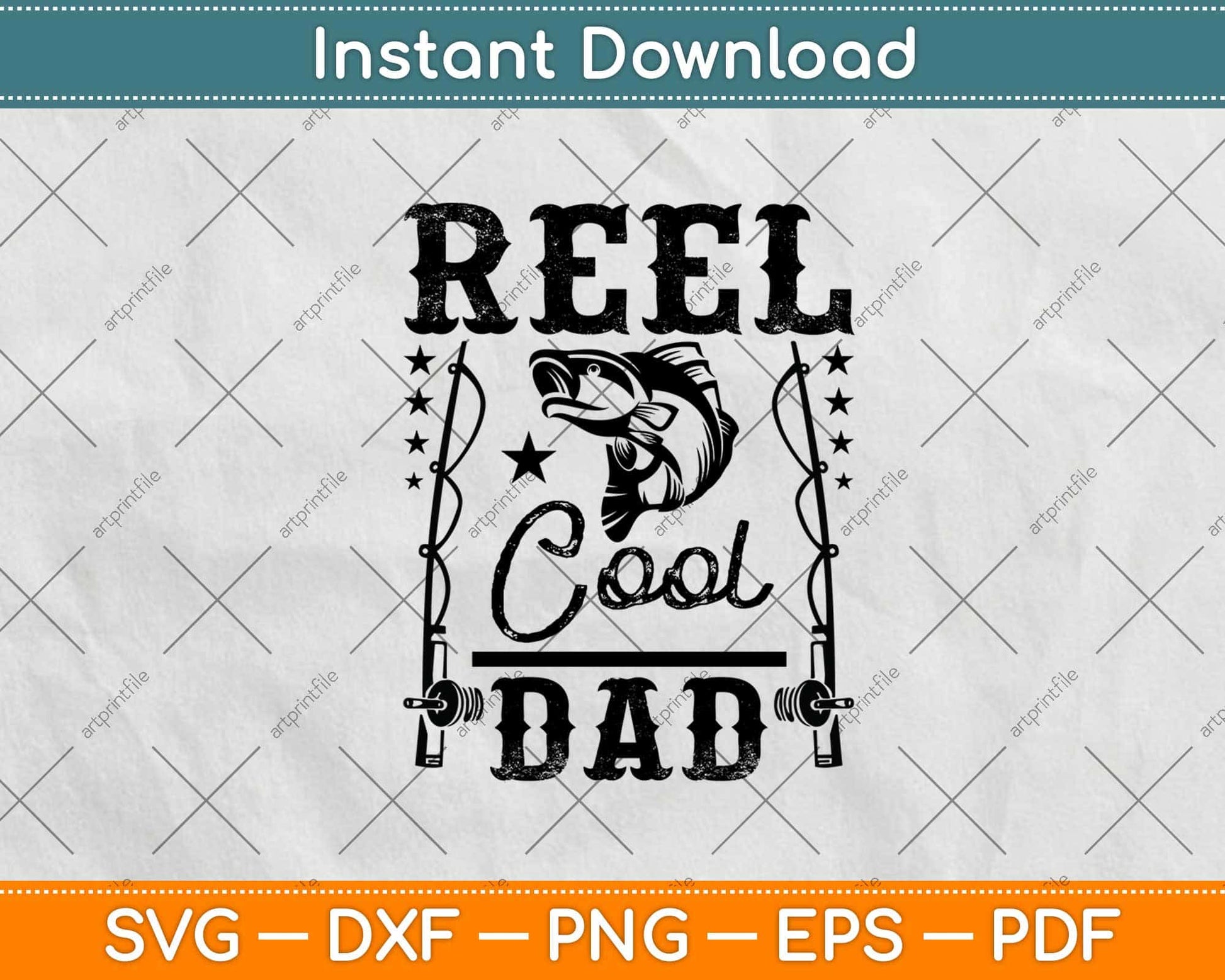 Reel Cool Dad Funny Fishing Fathers Day Svg Design Cricut Printable Cutting Files