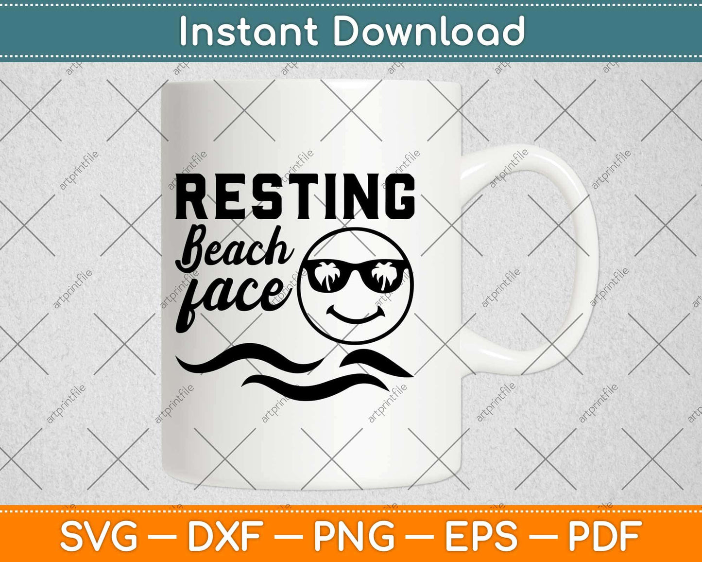 Resting Beach Face Svg Design Cricut Printable Cutting Files