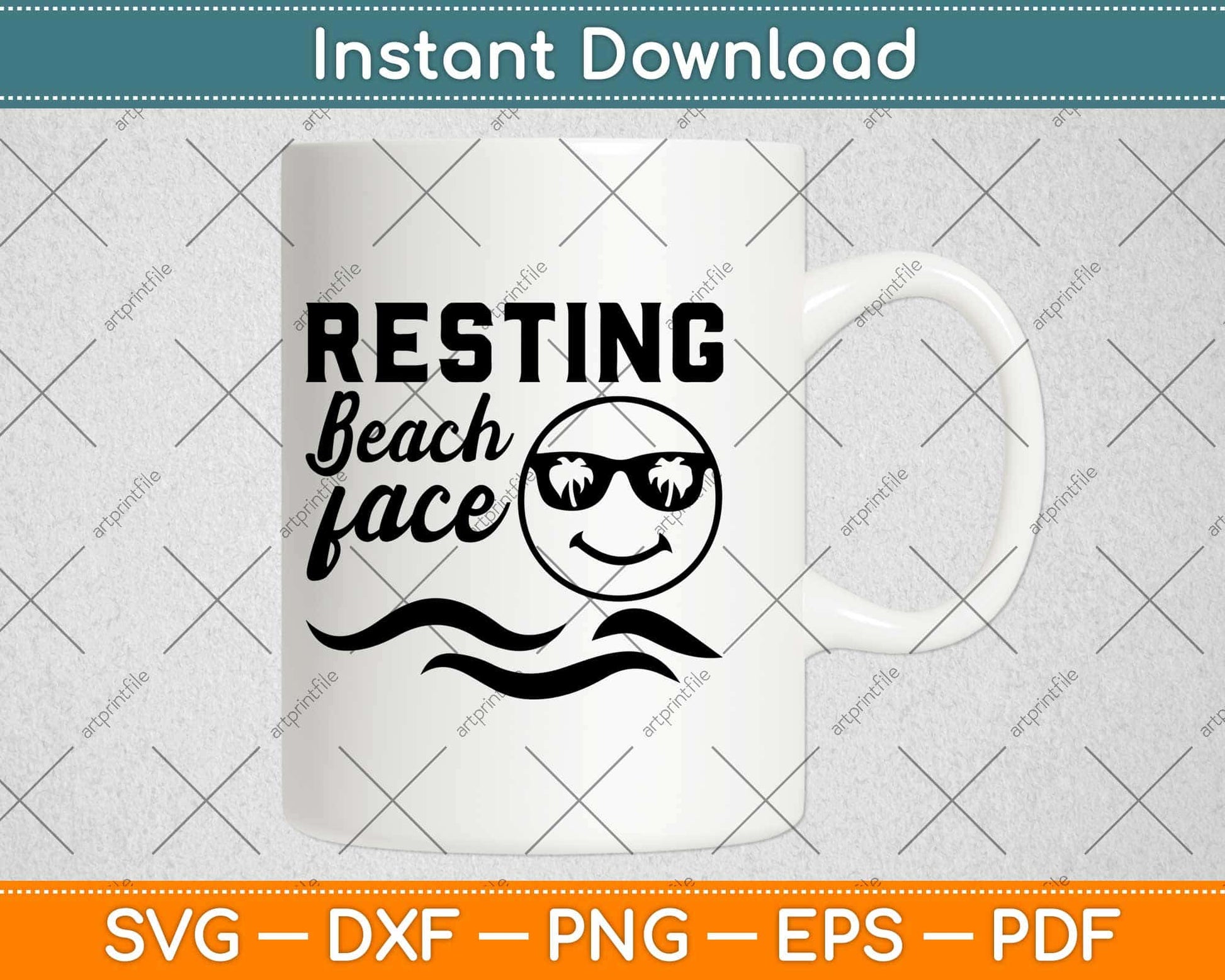 Resting Beach Face Svg Design Cricut Printable Cutting Files