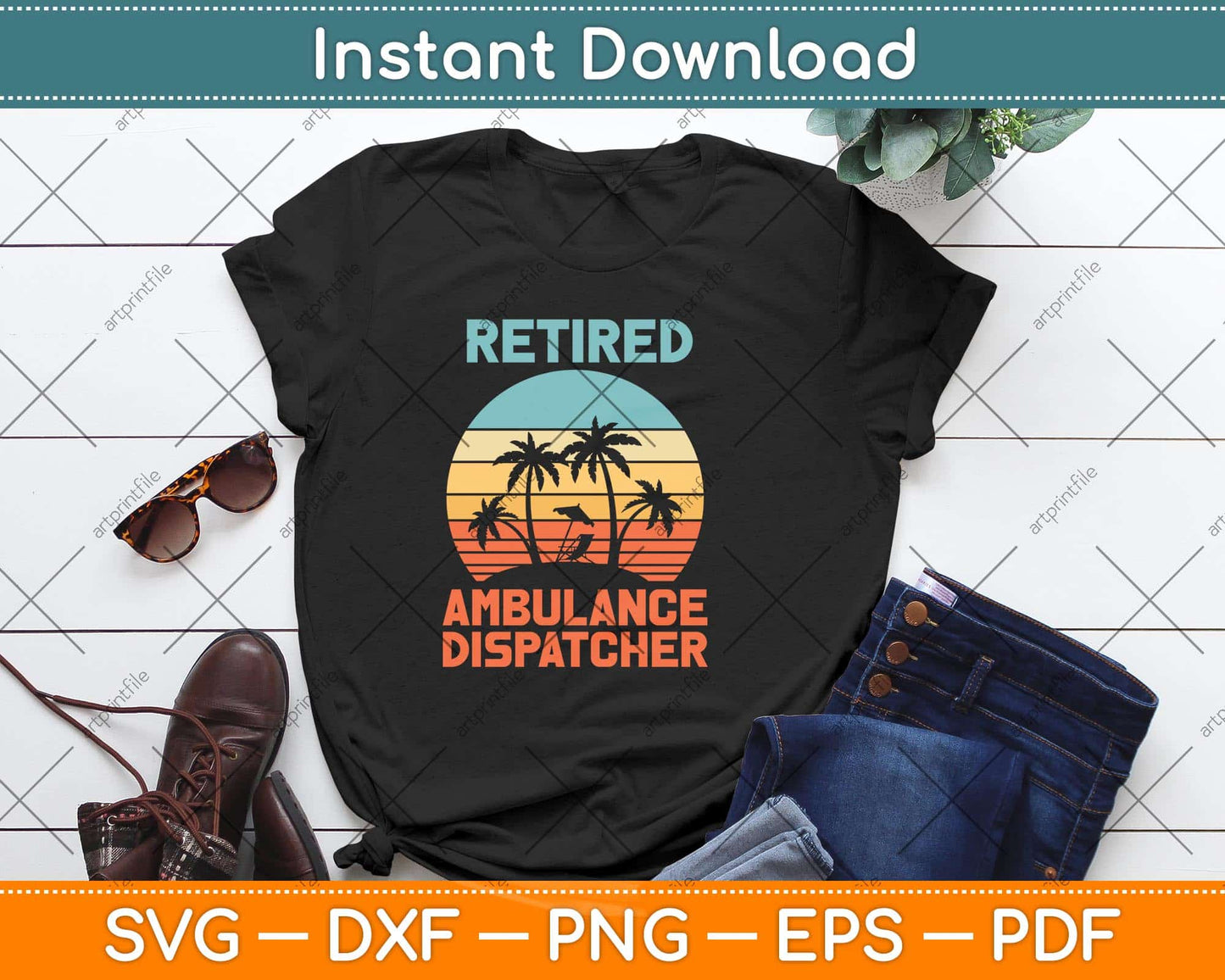 Retired Ambulance Dispatcher Retirement Svg Design Cricut Printable Cutting File