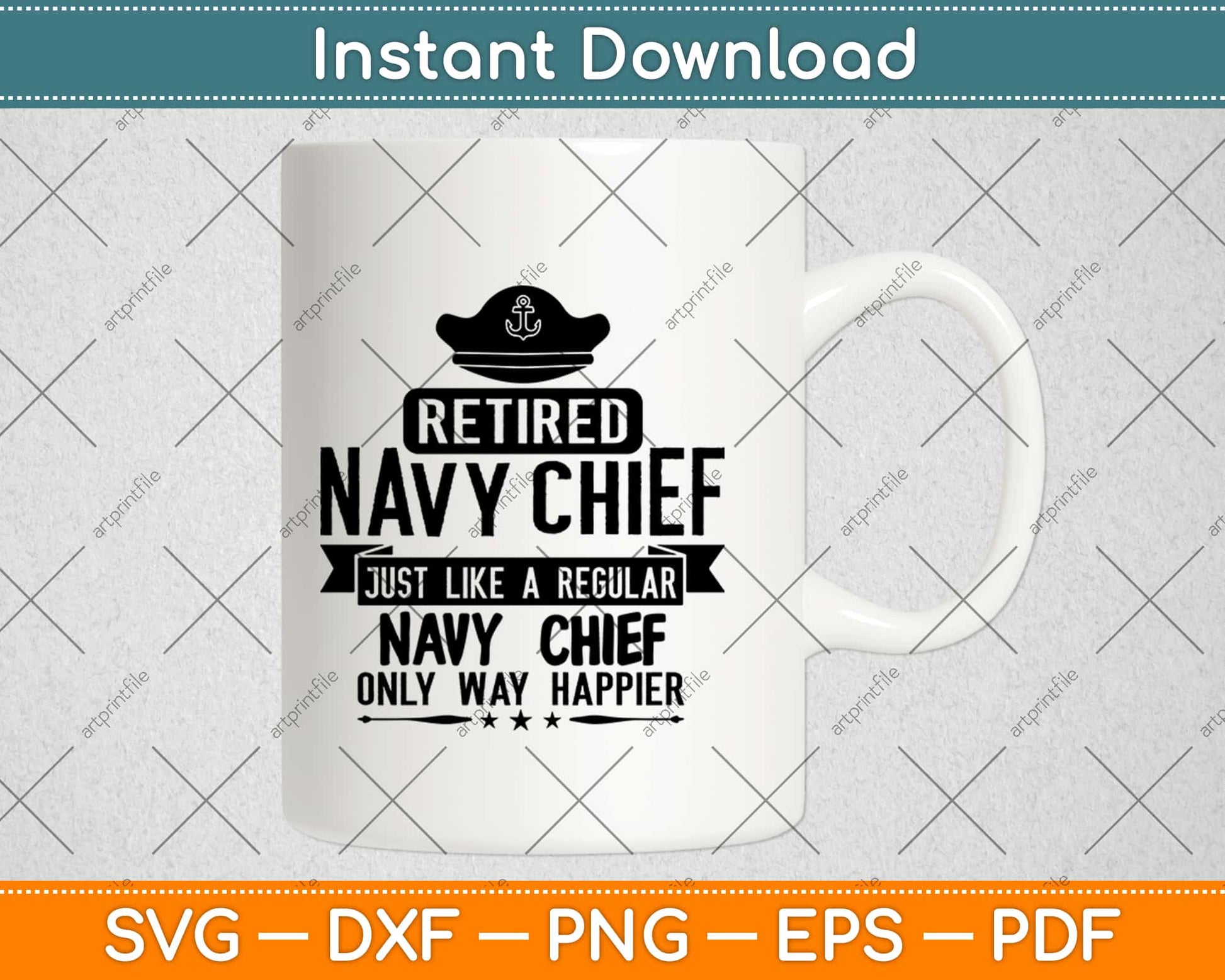 Retired Navy Chief Only Way Happier Svg Design Cricut Printable Cutting Files