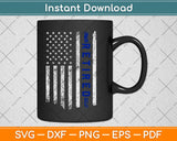 Retired Police Officer Gifts Thin Blue Line Flag Retirement Svg Png Cutting File