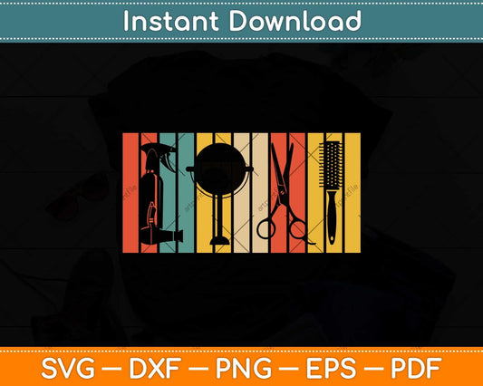 Retro Hairdresser Hairstylist Vintage Hair Stylist Svg Png Dxf Digital Cutting File