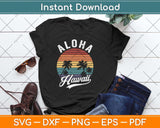 Retro Hawaiian Surfboard Aloha Hawaii Island Surfer Outfits Svg Png Dxf Digital File