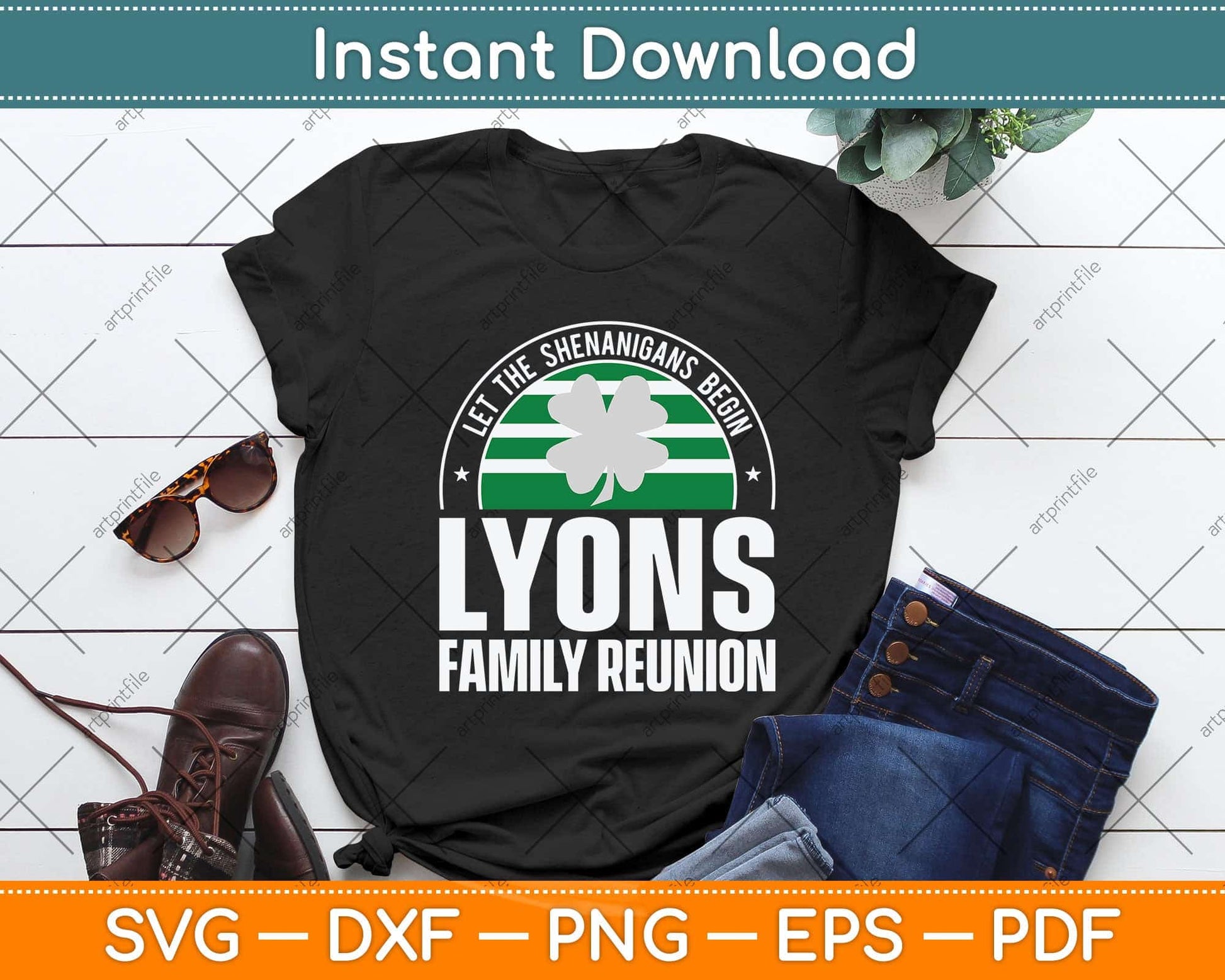 Retro Lyons Family Reunion Funny Irish Svg Png Dxf Digital Cutting File