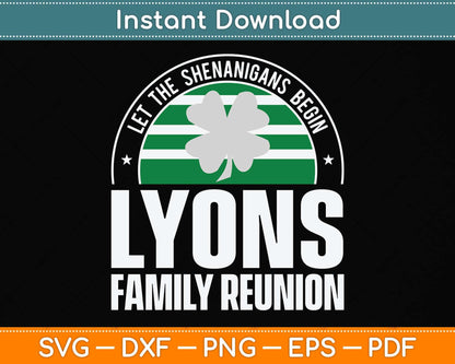 Retro Lyons Family Reunion Funny Irish Svg Png Dxf Digital Cutting File