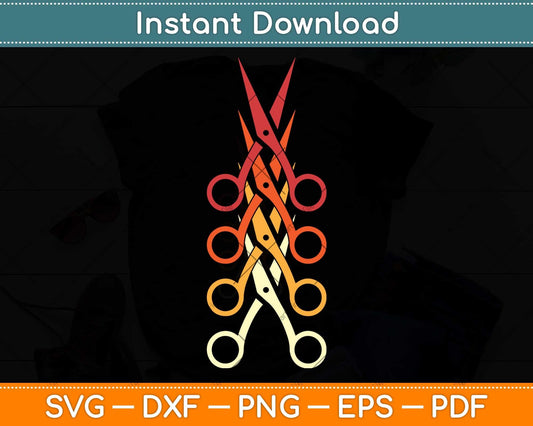 Retro Scissors Hair Stylist Svg Png Dxf Digital Cutting File