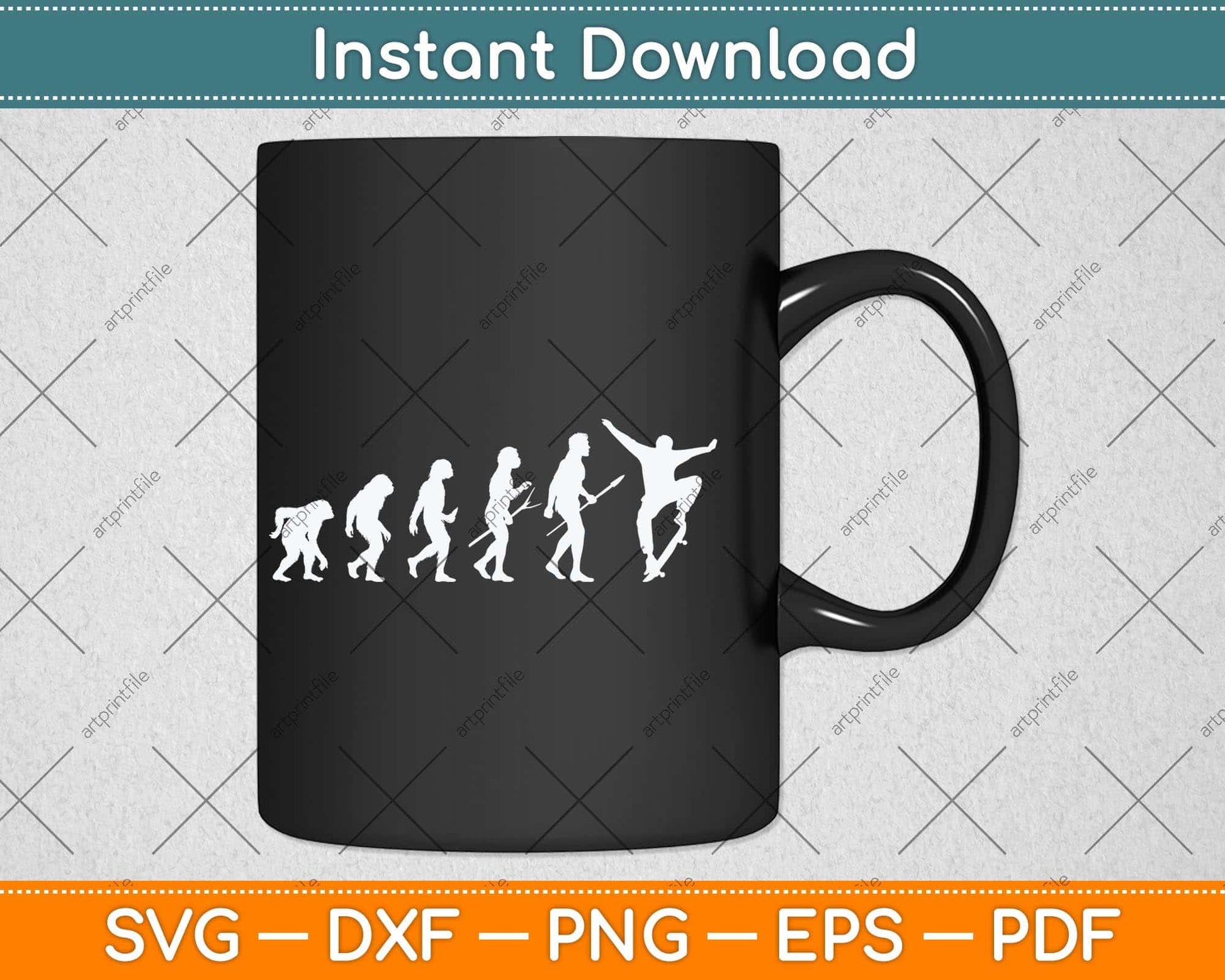 Retro Skating Evolution Svg Png Dxf Digital Cutting File