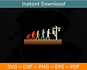 Retro style Cool Evolution Of Lineman Electrician Svg Png Dxf Digital Cutting File