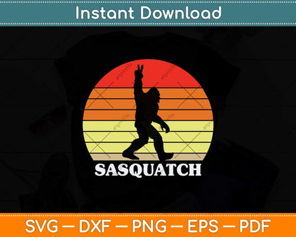 Retro Vintage Bigfoot Sasquatch Samsquanch Svg Png Dxf Digital Cutting File