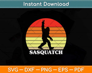 Retro Vintage Bigfoot Sasquatch Samsquanch Svg Png Dxf Digital Cutting File