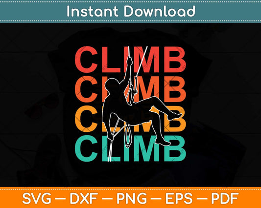 Retro Vintage Climbing Svg Png Dxf Digital Cutting File