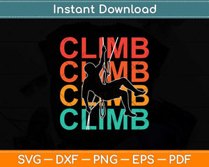 Retro Vintage Climbing Svg Png Dxf Digital Cutting File