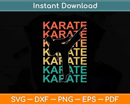 Retro Vintage Karate Gift For Karateka Svg Design Cricut Printable Cutting Files