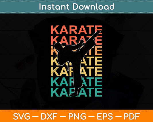 Retro Vintage Karate Gift For Karateka Svg Design Cricut Printable Cutting Files