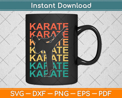Retro Vintage Karate Gift For Karateka Svg Design Cricut Printable Cutting Files