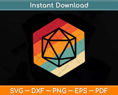Retro Vintage Role Playing Game Board Game Dice Svg Png Dxf Digital Cutting File