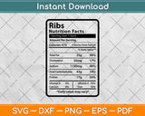 Ribs Nutrition Facts Svg Png Dxf Digital Cutting File